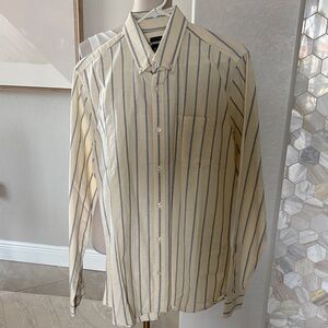 NWT GAP Men's Blue Striped Dress Shirt